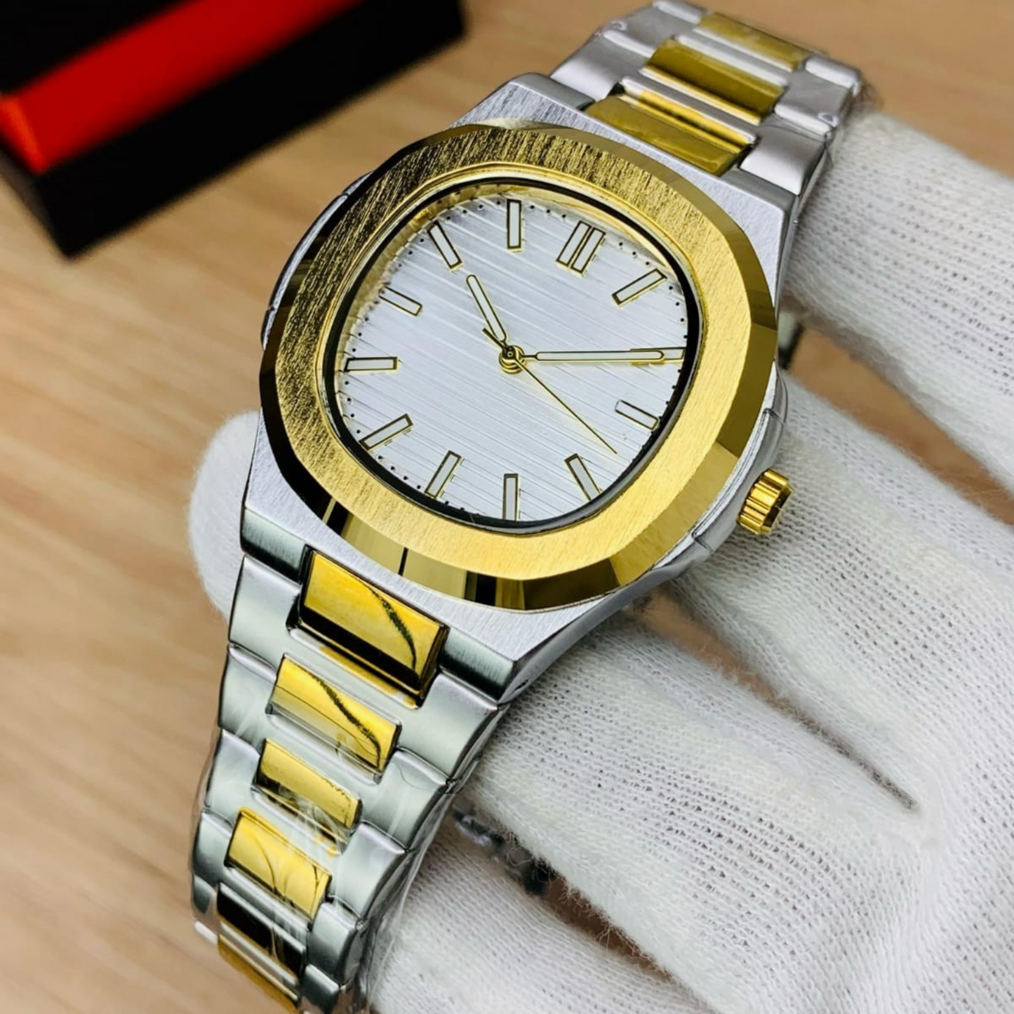 Square Nautilus Stainless Steel Watch for Men & Boys
