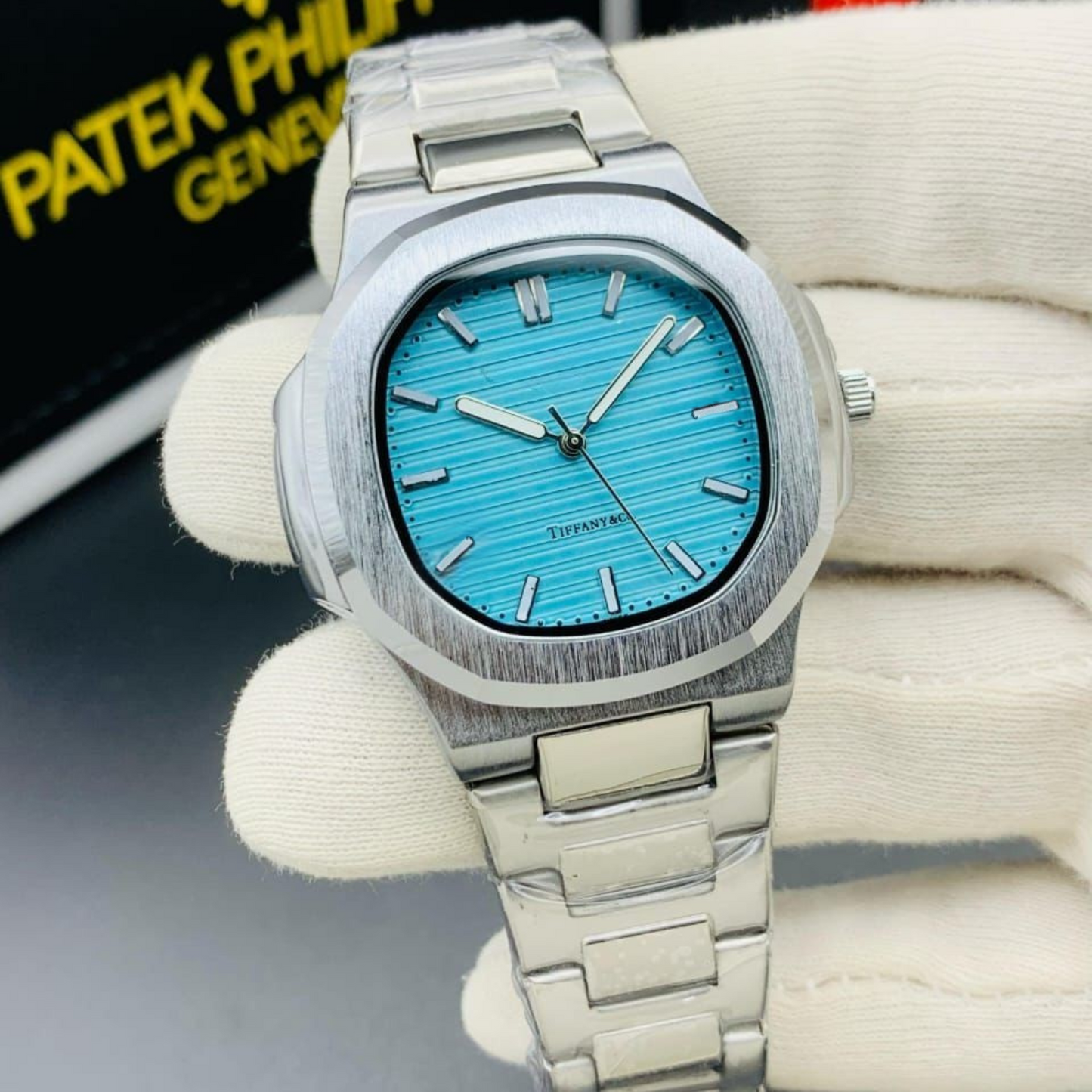 Square Nautilus Stainless Steel Watch for Men & Boys