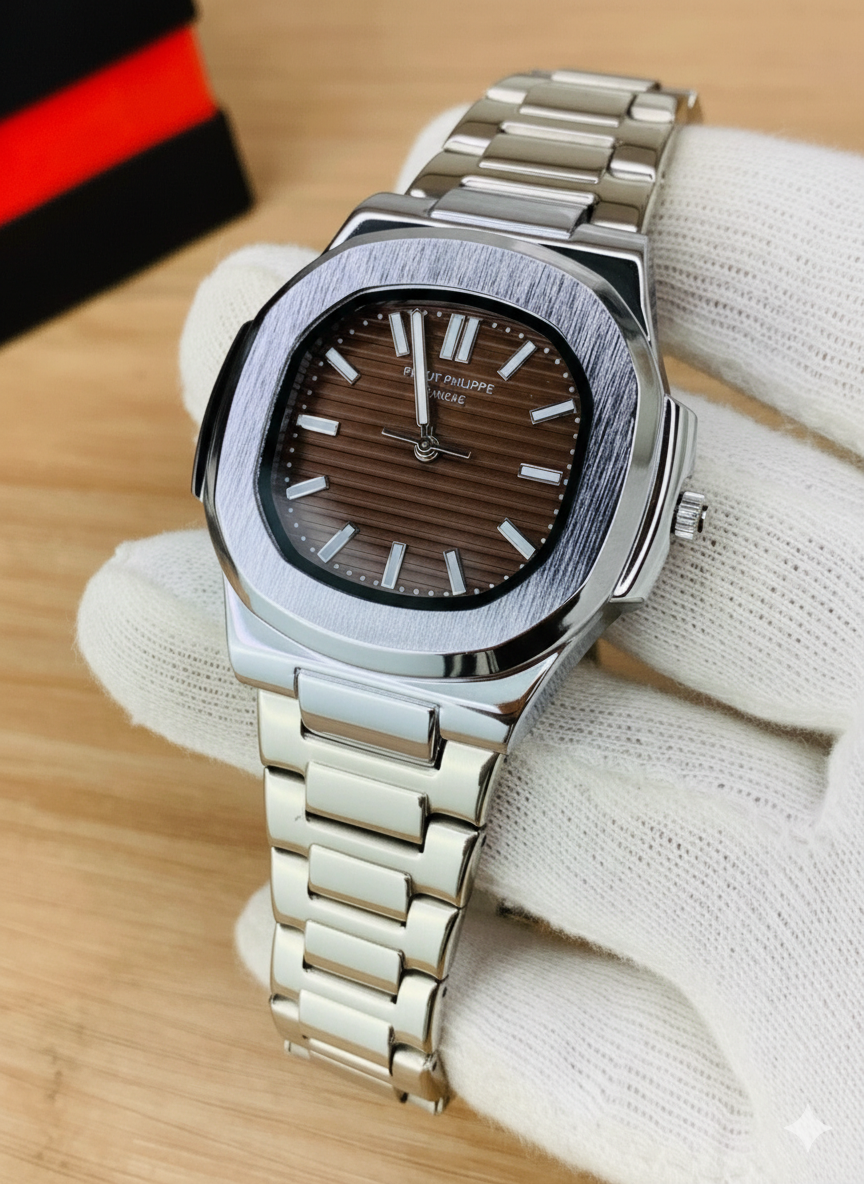 Square Nautilus Stainless Steel Watch for Men & Boys