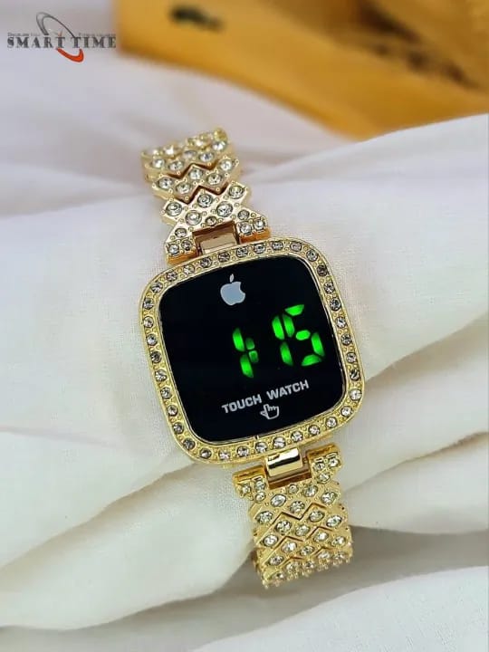 Sqaure Digital Diamond Touch LED Watch for Women Girls
