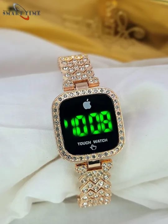 Sqaure Digital Diamond Touch LED Watch for Women Girls
