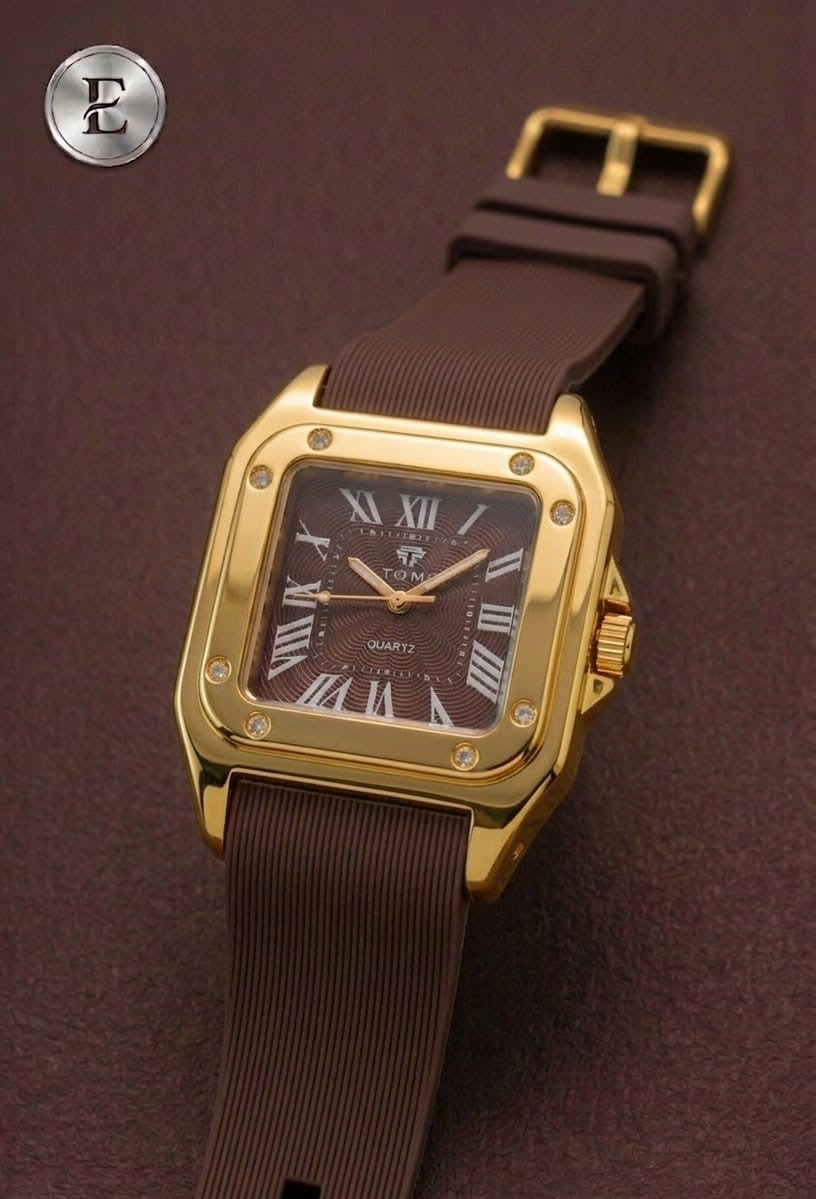 The Legacy Square – Silver Roman Numeral Watch with Ribbed Silicon Strap