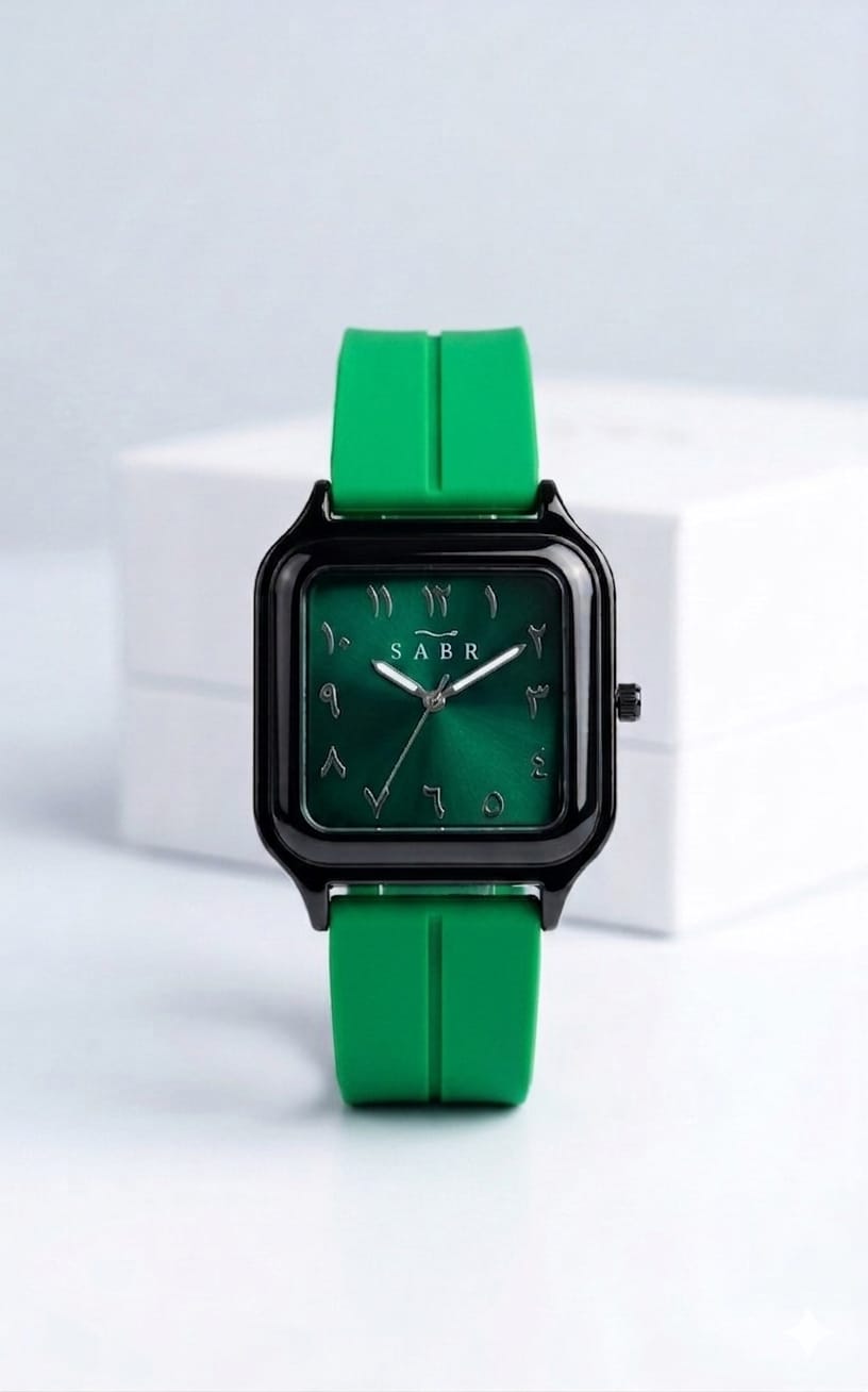 SABR Stealth Square Watch with Eastern Arabic Numerals – Magnetic Strap & Sunray Dial
