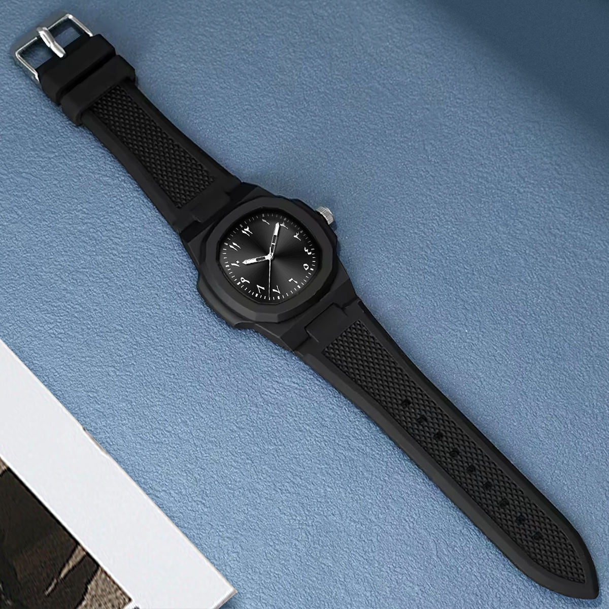 Hot Deal Pack of 2 Black Arabic Aura Watches(Fiber Lightweight)