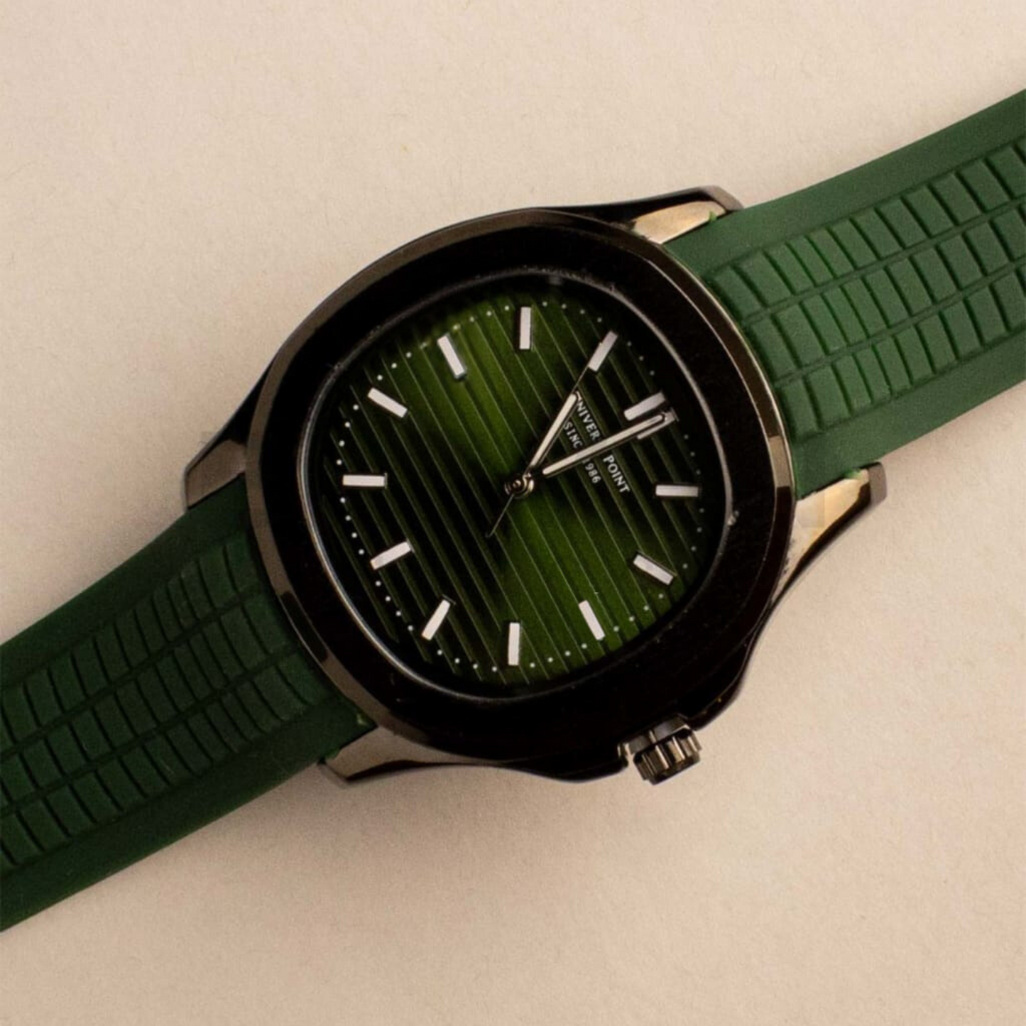 Ruber Strap Square Dial Watch for Men Boys (Without Date)