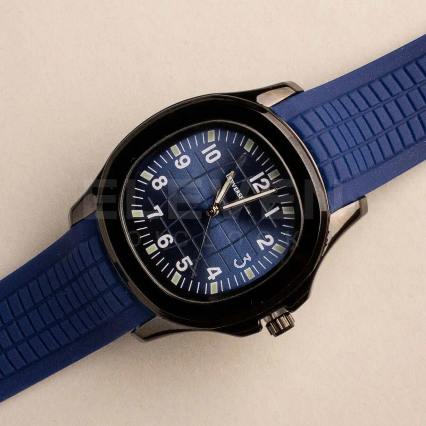 Ruber Strap Square Dial Watch for Men Boys (Without Date)