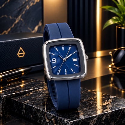 Premium Square Dail with Date Watch In Megnet Strap