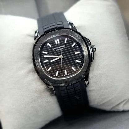 Ruber Strap Square Dial Watch for Men Boys (Without Date)