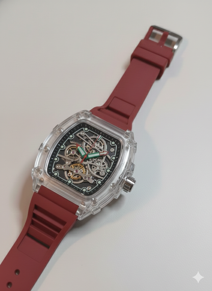 Frank Muller Transparent Dial Latest Article Watch with Rubber Strap(Plastic Case)