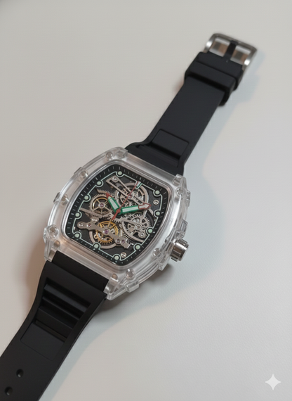 Frank Muller Transparent Dial Latest Article Watch with Rubber Strap(Plastic Case)