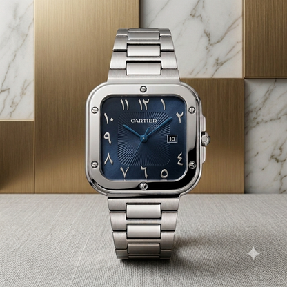 CARTIER Tank Watch with Arabic Index Dial – Premium Stainless Steel Bracelet