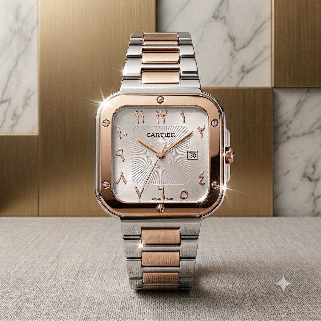 CARTIER Tank Watch with Arabic Index Dial – Premium Stainless Steel Bracelet