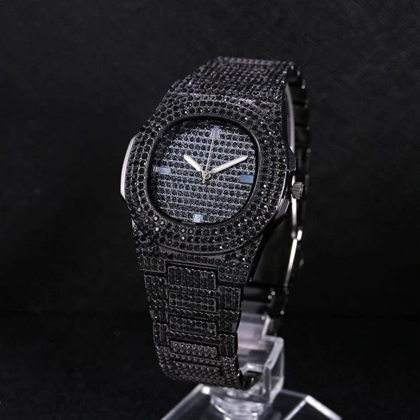 Trendy Square Diamond Iced Out Watch for Men Women - Stainless Steel Classic Wristwatch