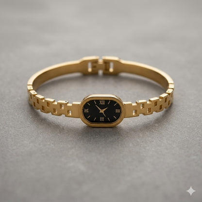 Stainless steel watch dial handcuff bracelet