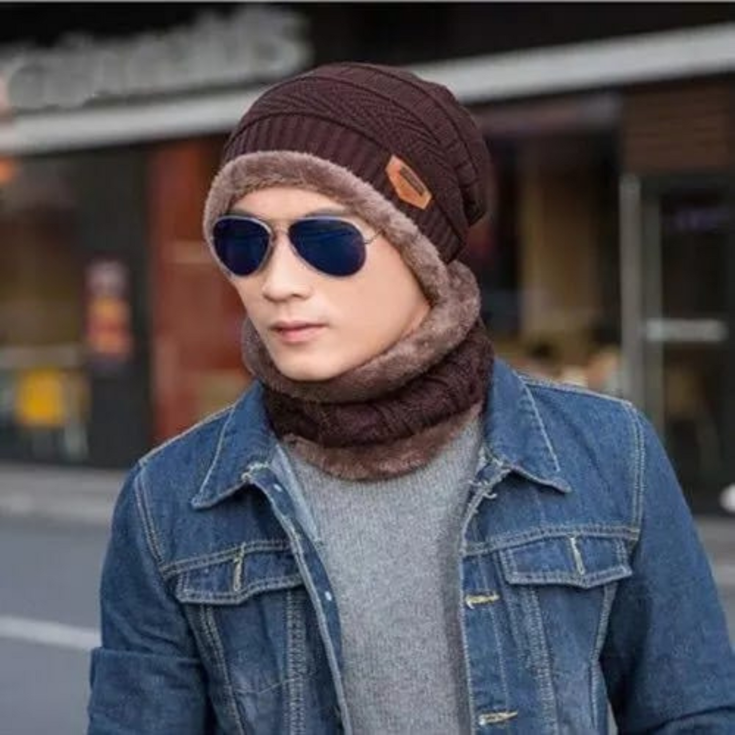 Beanie cap-Wool cap with neck warmer for men women| Winter cap for Unisex