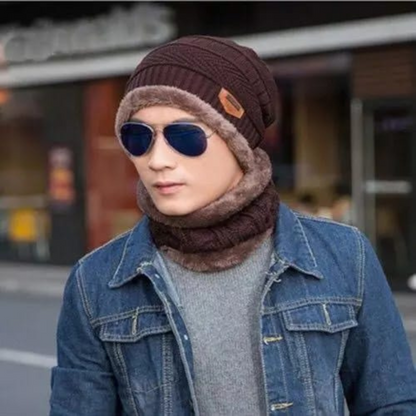 Beanie cap-Wool cap with neck warmer for men women| Winter cap for Unisex