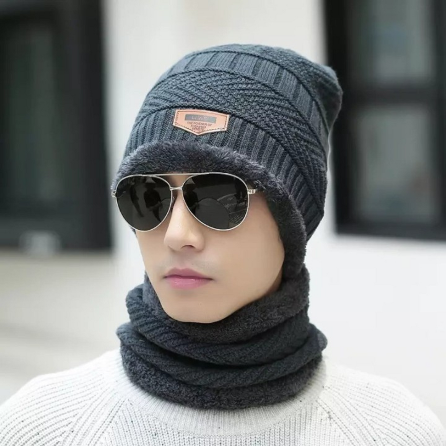 Beanie cap-Wool cap with neck warmer for men women| Winter cap for Unisex