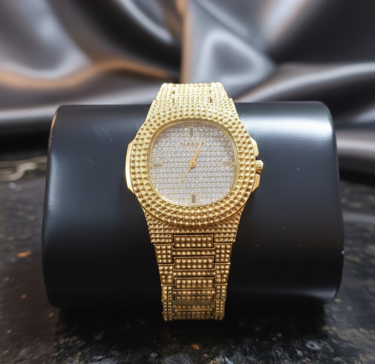 Trendy Square Diamond Iced Out Watch for Men Women - Stainless Steel Classic Wristwatch