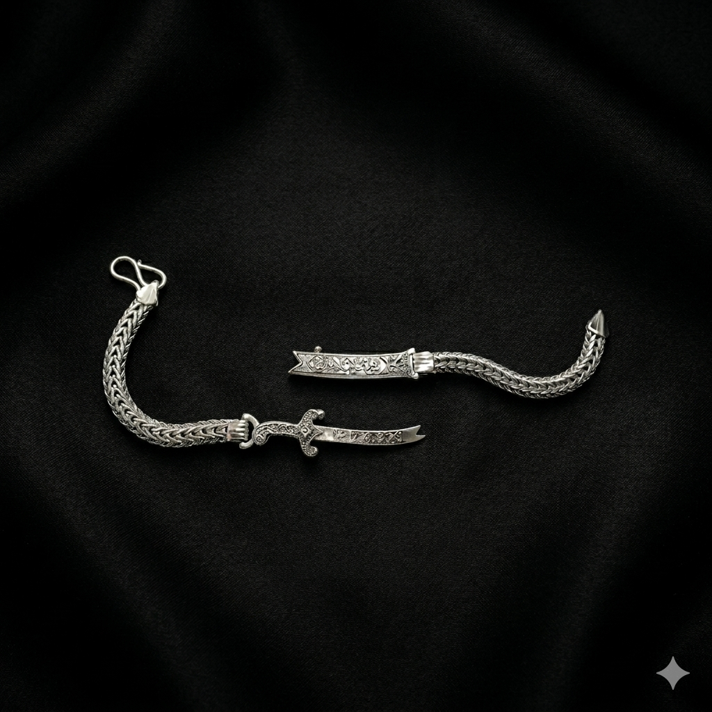 Sterling Silver Zulfiqar Sword Bracelet | Muharram Special Edition