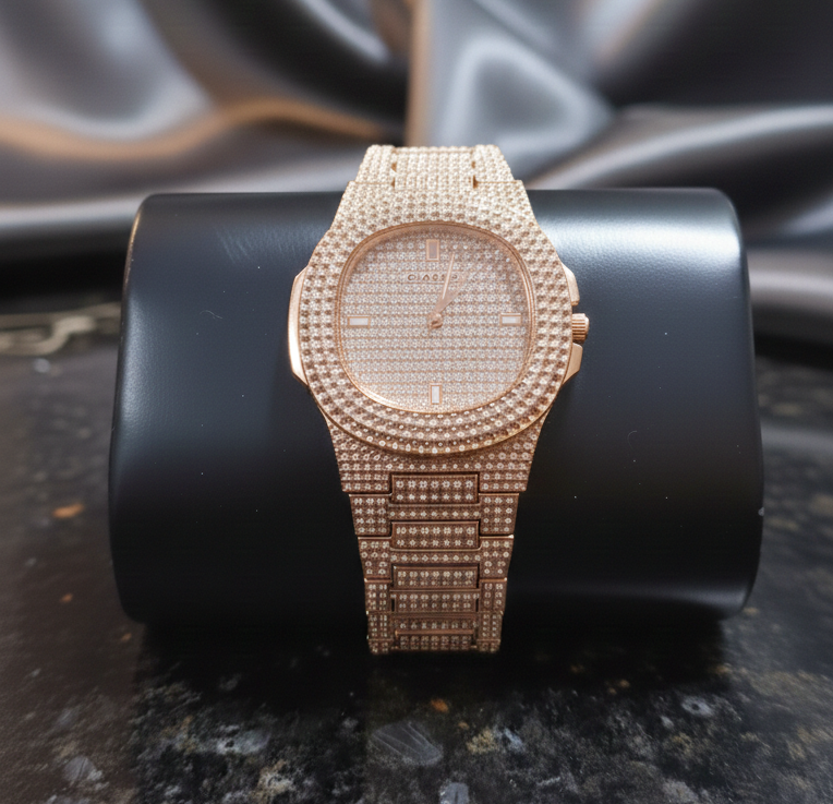 Trendy Square Diamond Iced Out Watch for Men Women - Stainless Steel Classic Wristwatch