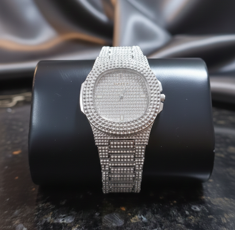 Trendy Square Diamond Iced Out Watch for Men Women - Stainless Steel Classic Wristwatch