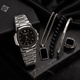Premium Men’s Black Dial Watch & Accessories Combo Set