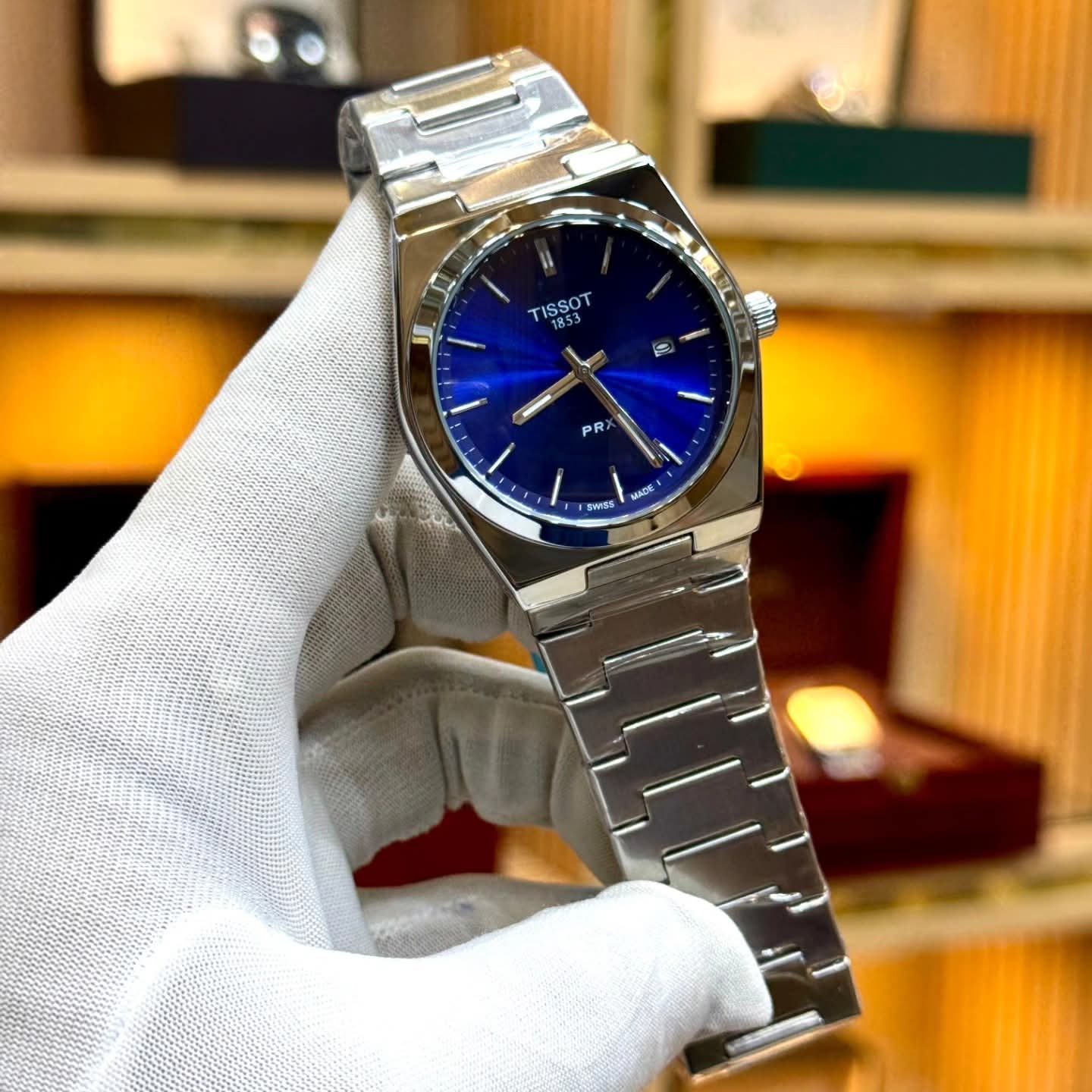 Tissot prx stainless steel with date. Premium Quality luxury watch (Plain Dial)
