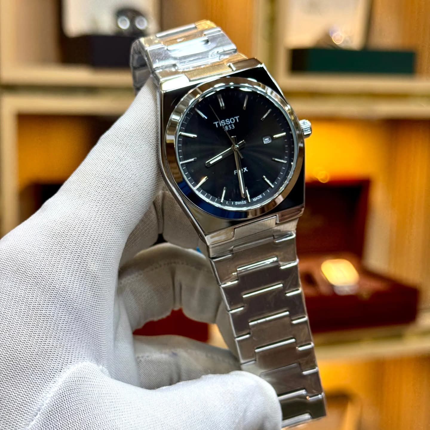 Tissot prx stainless steel with date. Premium Quality luxury watch (Plain Dial)