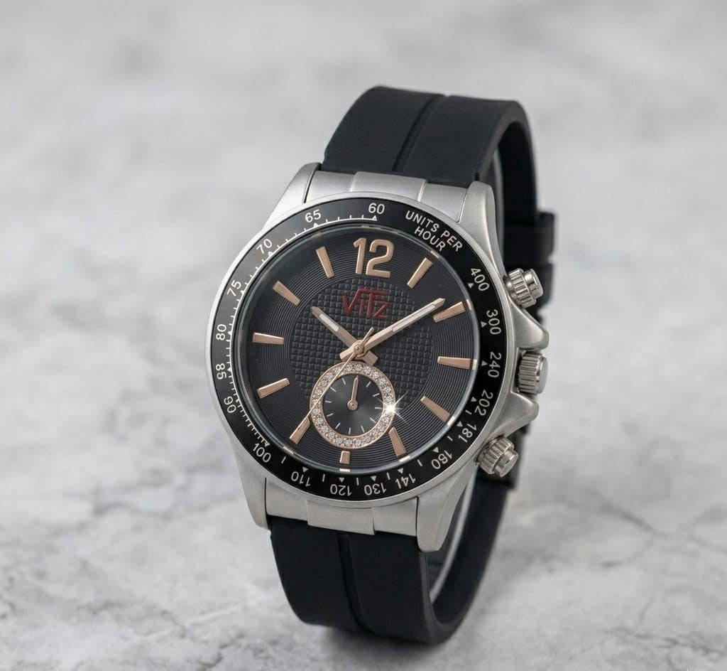 Round Dial Rubber Silicone Strap Watch with Magnet Lock