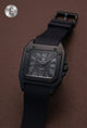 The Legacy Square – Silver Roman Numeral Watch with Ribbed Silicon Strap