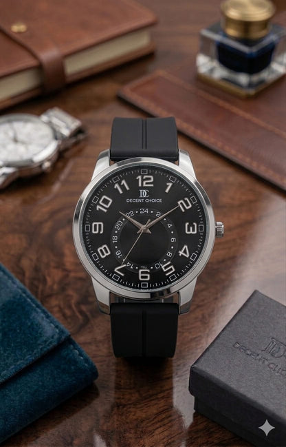Dual-Scale Dial Watch with Magnetic Quick-Fit Band