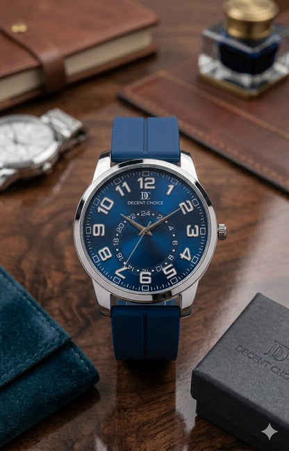 Dual-Scale Dial Watch with Magnetic Quick-Fit Band