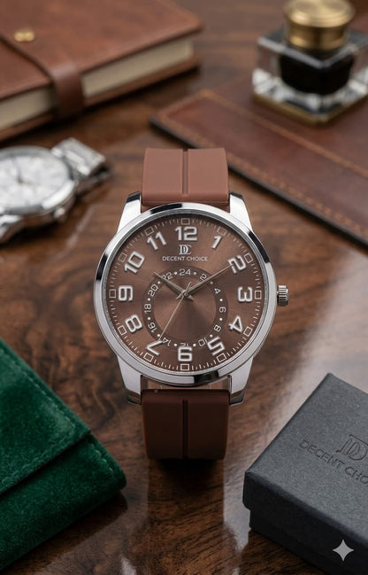 Dual-Scale Dial Watch with Magnetic Quick-Fit Band