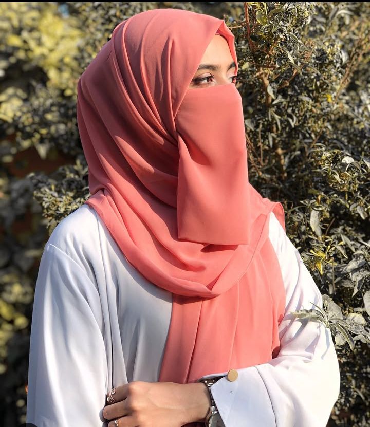 Hijab Set, Hijab with Same Niqab patti Set For Girls and Women