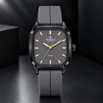 Noble Collection Luxury Square Dial Watch for Men – Premium Silicone Strap with Magnetic Lock