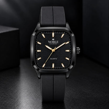 Noble Collection Luxury Square Dial Watch for Men – Premium Silicone Strap with Magnetic Lock
