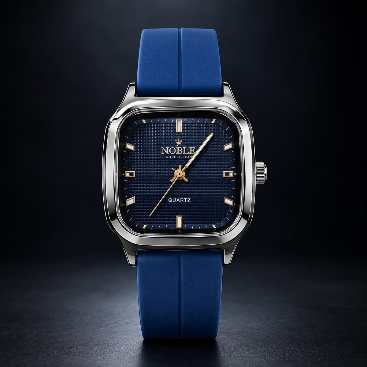 Noble Collection Luxury Square Dial Watch for Men – Premium Silicone Strap with Magnetic Lock