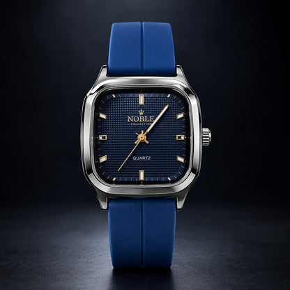 Noble Collection Luxury Square Dial Watch for Men – Premium Silicone Strap with Magnetic Lock