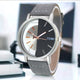 T.O.M.I Half Dial Watch Leather Strap Casual Fashion for Men